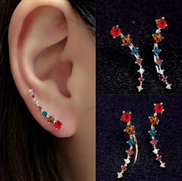 Multi-color stud earrings - Picture 2 of 3
